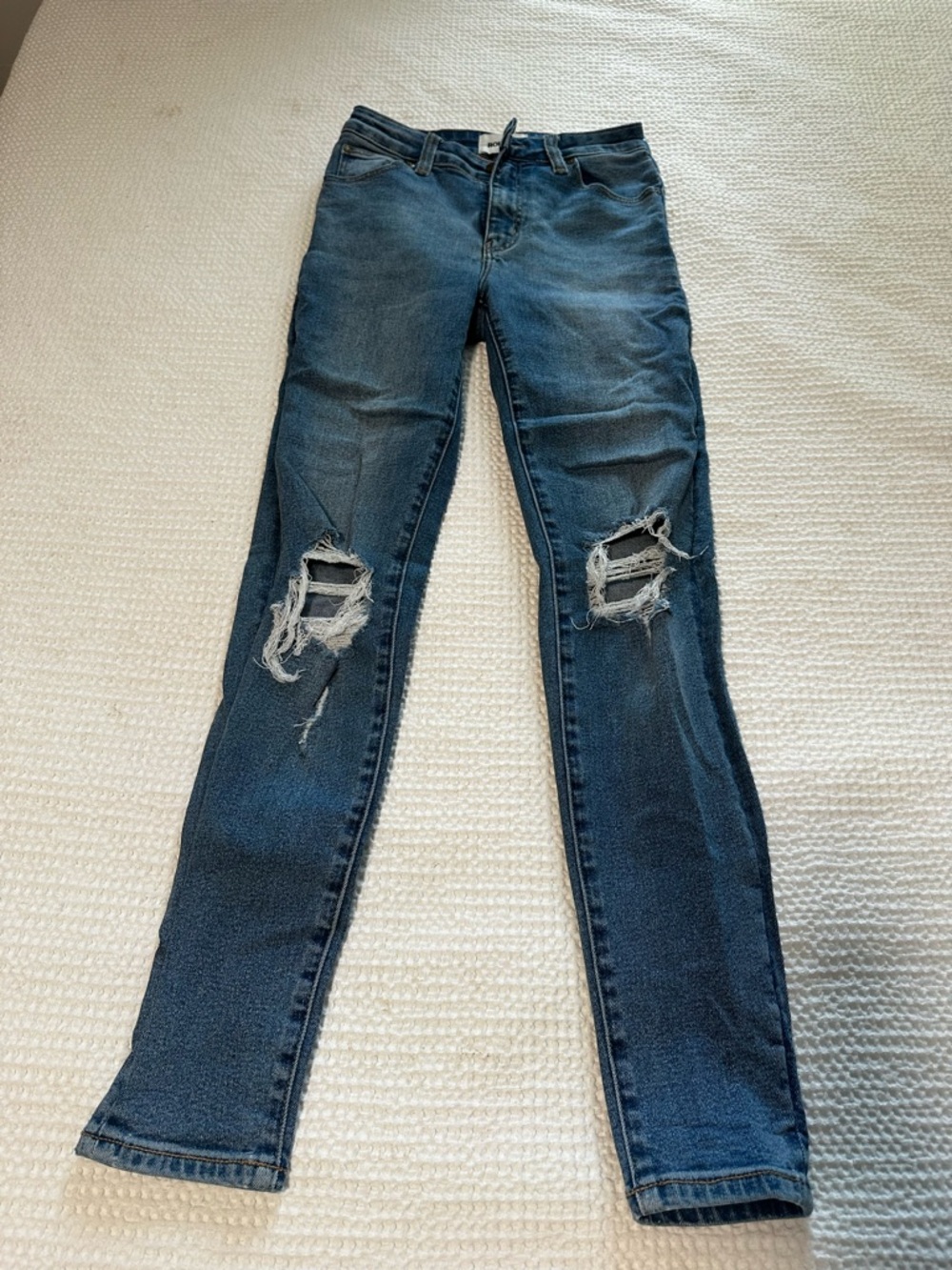 ROLLA'S Dark Blue Distressed Skinny Jeans